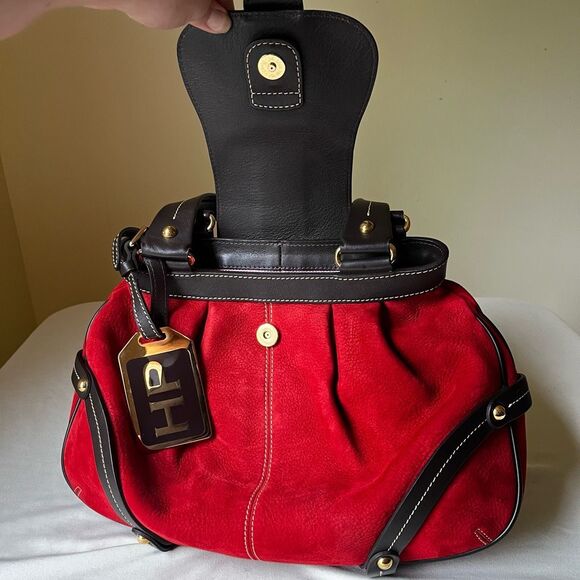 Dooney & Bourke Hayden Panettiere Red Suede Tote Bag Limited Edition Handbag - Picture 3 of 14